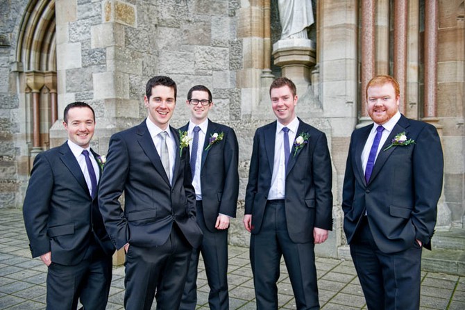 groomsmen outside church real wedding